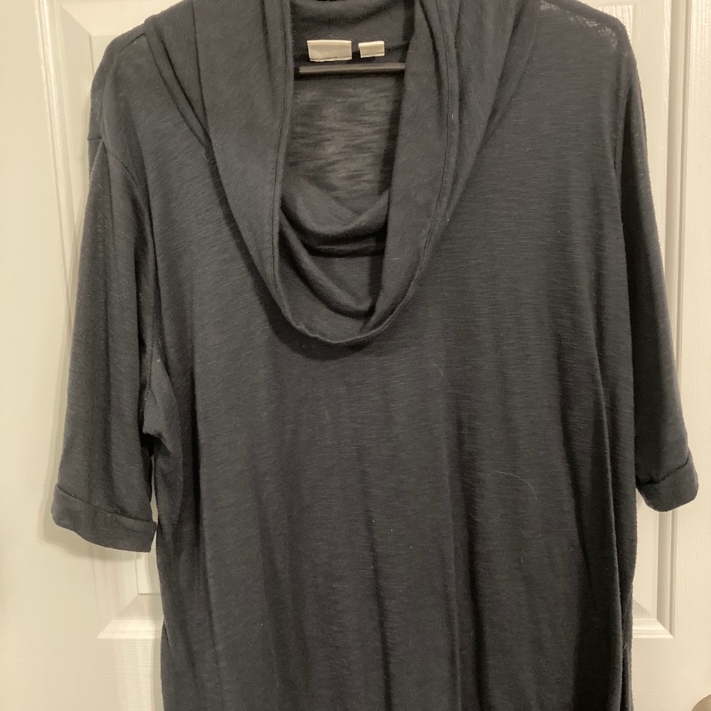 Pre loved Cato Cowlneck short sleeve burnout top